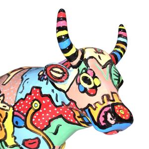 Vache en résine modèle Moo-York Célébration zoom de la tête