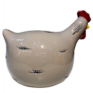 Poule céramique taupe